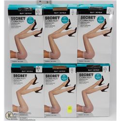 LOT OF 6 SECRET COLLECTION PANTYHOSE