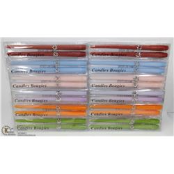 LOT OF 6- 2PACK CANDLE BOUGIES - ASSORTED COLORS