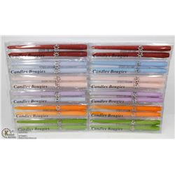LOT OF 6- 2PACK CANDLE BOUGIES - ASSORTED COLORS