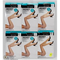 LOT OF 6 SECRET COLLECTION PANTYHOSE