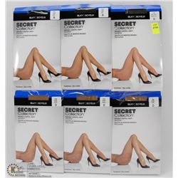 LOT OF 6 SECRET COLLECTION PANTYHOSE
