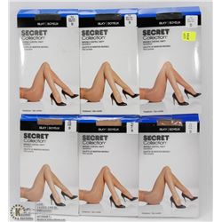 LOT OF 6 SECRET COLLECTION PANTYHOSE