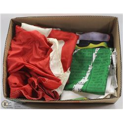 BOX W/8 BANNERS & FLAGS INCL. CANADIAN