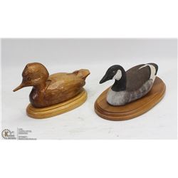 LOT OF 2 WOODEN DUCKS