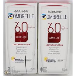 TWO BOTTLE OF GARNIER OMBRELLE SPF 60 LIGHTWEIGHT