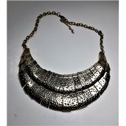 14) HAMMERED GOLD TONE BIB STYLE