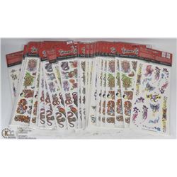 BUNDLE OF 33 SHEETS OF TATTOOS FOR ADULTS, KIDS
