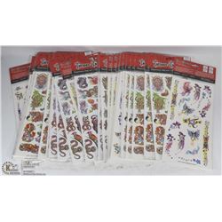 BUNDLE OF 33 SHEETS OF TATTOOS FOR ADULTS, KIDS