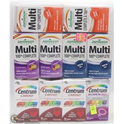 BAG OF ASSORTED SUPPLEMENTS AND MULTIVITAMINS