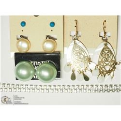 12) 4 LOTS OF FASHION JEWELRY INCL EARRINGS &
