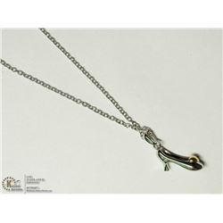 19) STERLING SILVER HEEL PENDANT "FIRST" NECKLACE