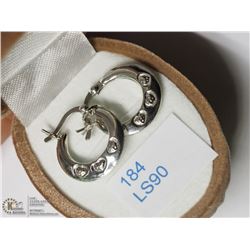 34) STERLING SILVER HOOP EARRINGS