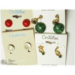 35) 4 LOTS OF FASHION EARRINGS