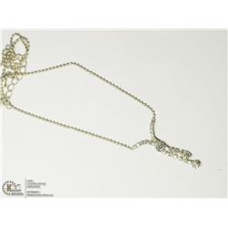 36) STERLING SILVER CUBIC ZIRCONIA NECKLACE