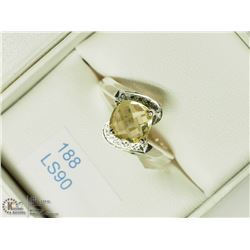 38) STERLING SILVER LEMON QUARTZ RING SIZE 6.5