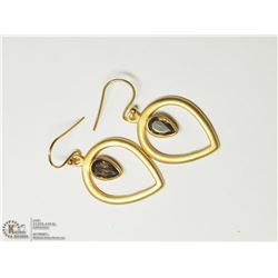45) STERLING SILVER SMOKEY QUARTZ EARRINGS