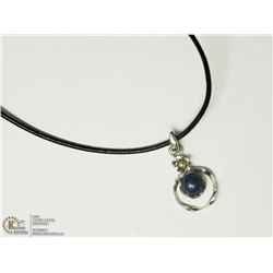 48) STERLING SILVER LAPIS NECKLACE
