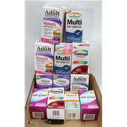 FLAT OF ASSORTED MULTI VITAMINS AND SUPPLEMENTS