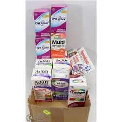 FLAT OF ASSORTED MULTI VITAMIN AND SUPPLEMENTS