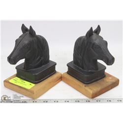 VINTAGE CAST IRON HORSE BOOKENDS
