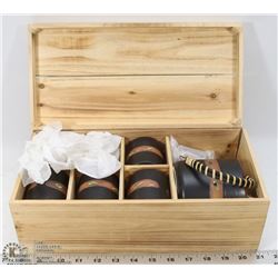 TRADITIONAL ASIAN TEA SERVING SET IN WOOD BOX