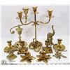 Image 1 : ESTATE COLLECTION OF BRASS - CANDELABRA, CANDLE