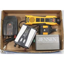 FLAT OF POWER INVERTERS / ADAPTERS -UNTESTED AS IS