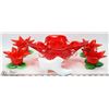 Image 1 : LOT OF 4 RED POINSETTIA VOTIVE HOLDERS AND RED