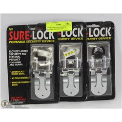 3 NEW SURE-LOCK SECURITY DEVICES - SECURES ANY