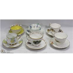STATE FLAT ENGLISH TEA CUP AND SAUCERS