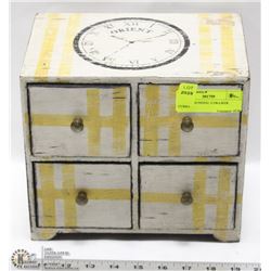 PAINTED SUNDIAL 4 DRAWER CUBBY