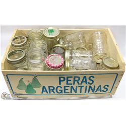 WOODEN CRATE FILLED WITH SEALER JARS