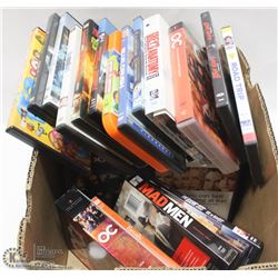 HUGE BOX OF 75 DVDS INCL HEROES SEASON 1, FAMILY