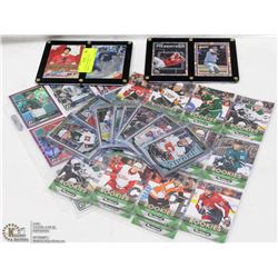 LOT OF NHL ROOKIE CARDS , FRAMED L.A. ANGELS