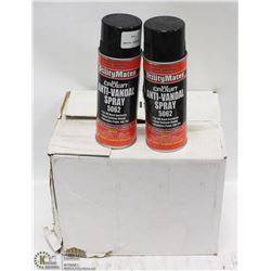 CASE OF 12 CANS OF ANTI-VANDAL MARKING PAINT.