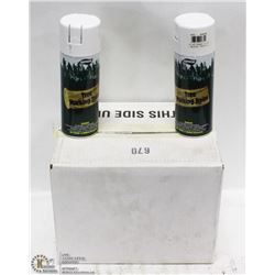 CASE OF 12 CANS OF  WHITE TREE MARKING PAINT.