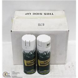 CASE OF 12 CANS OF  WHITE TREE MARKING PAINT.