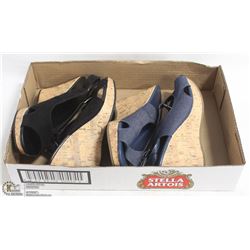 LADIES 2 PAIRS CORK PUMP SANDALS NEW