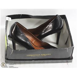 CHRISTIAN SIRIANO BLACK PATENT HEELS