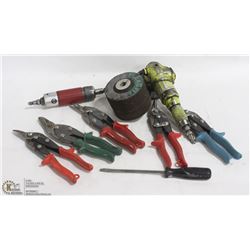 LOT OF TOOLS, INCLUDES AIR GRINDER, AIR RATCHET
