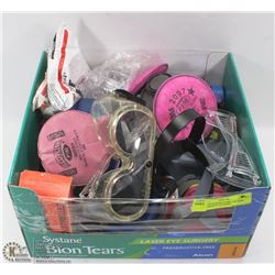 FLAT OF RESPIRATORS, FILTERS AND SAFETY GLASSES