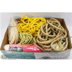 BOX OF ASSORTED ROPE