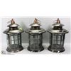 Image 1 : LOT OF 3 STAINLESS STEEL LANTERNS