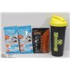 Image 1 : NEW MAMMOTH SHAKER CUP W/ 2 QUEST PROTEIN SHAKES