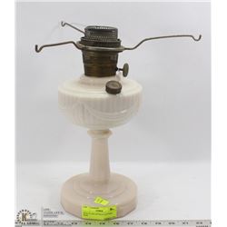 MILK GLASS ANTIQUE LANTERN BASE.