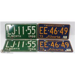 2 SETS OF VINTAGE LICENSE PLATES (4QTY)