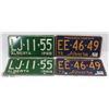 Image 1 : 2 SETS OF VINTAGE LICENSE PLATES (4QTY)
