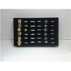 5)  LOT OF 36 FASHION RINGS