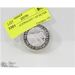 1990-2015  AUSTRALIAN 1 OZ SILVER DOLLAR.