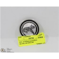 2012  AUSTRALIAN KOALA 1 OZ SILVER .999 DOLLAR